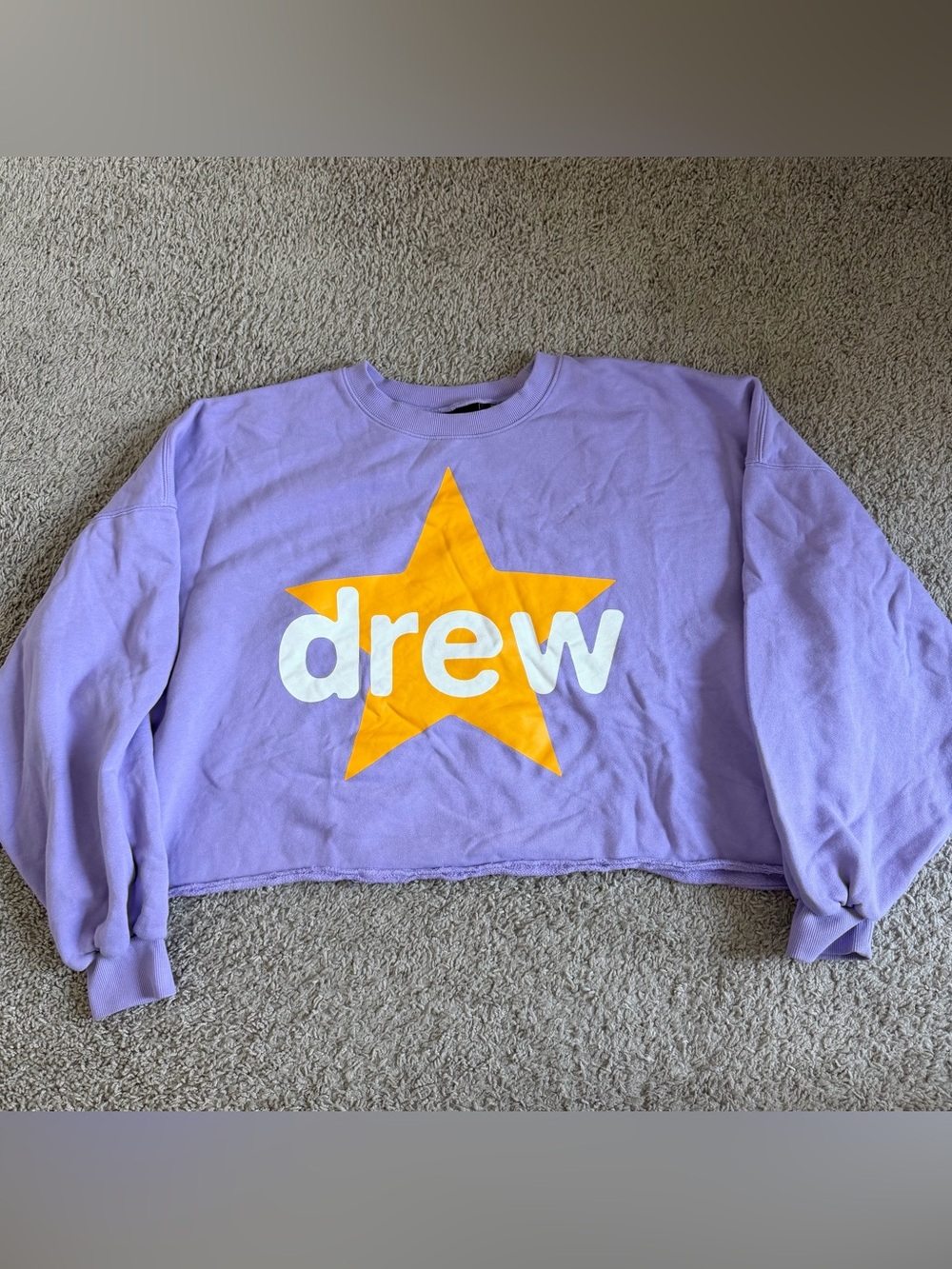 Drew House Cropped Oversized Star Drew Crewneck Sweater